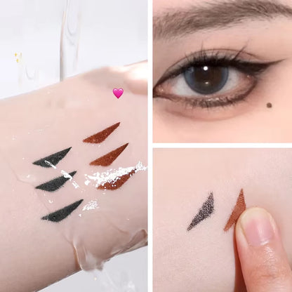 Rotate Eyeliner Stamp Integrated Black Brown Dual-Tip DIY Eyeliner Wing Stencil Waterproof Smudge-Proof Longwear Liquid Pen